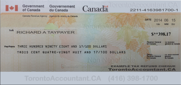 Tax refund cheque
